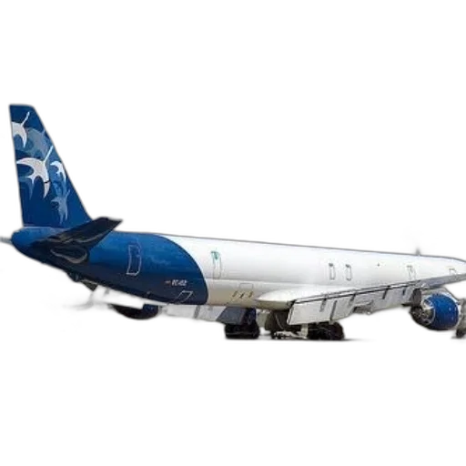 large, white, airplane, blue transparent PNG cut-out