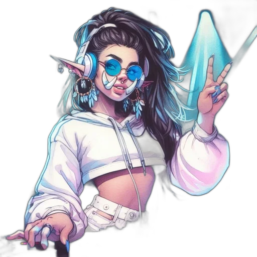 staff, weapon, jacket, fantasy art transparent PNG cut-out