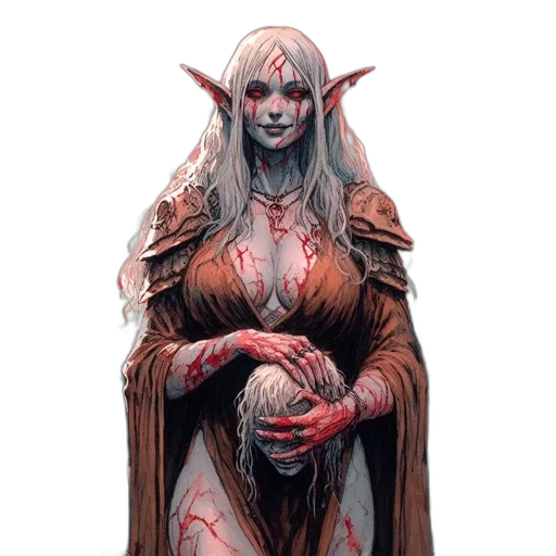 dress, staff, fantasy art, concept art transparent PNG cut-out