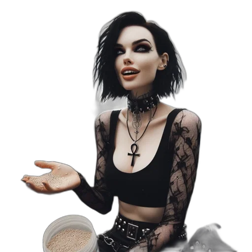 jewelry, creature, dress, hair transparent PNG cut-out