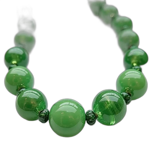 jewelry, green, necklace, made transparent PNG cut-out