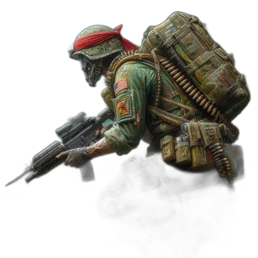 weapon, staff, jacket, robot transparent PNG cut-out