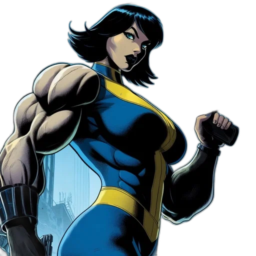comic book art, concept art, powerful, female transparent PNG cut-out