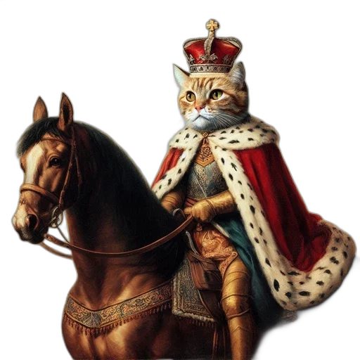 crown, staff, animal, sword transparent PNG cut-out