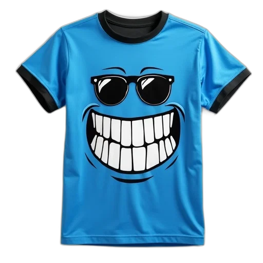 face, 3d render, cartoon, blue transparent PNG cut-out