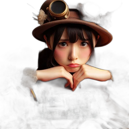 hat, face, staff, robot transparent PNG cut-out