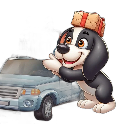 car, animal, cartoon, photorealistic transparent PNG cut-out