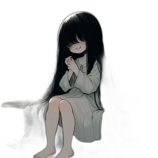 mask, dress, hair, creature transparent PNG cut-out