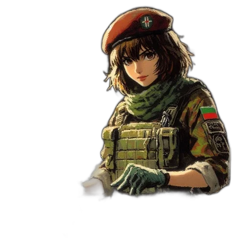 weapon, jacket, face, hat transparent PNG cut-out