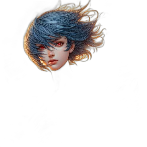 hair, face, mask, creature transparent PNG cut-out