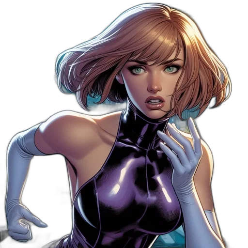 comic book art, concept art, animated, female transparent PNG cut-out