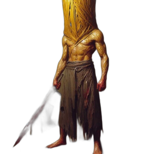 mask, creature, staff, sword transparent PNG cut-out