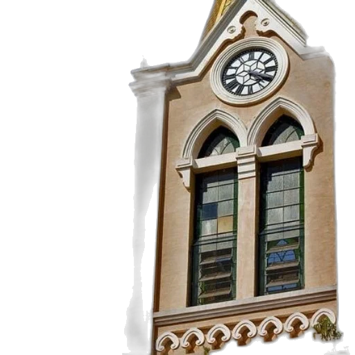 building, face, 3d render, photorealistic transparent PNG cut-out
