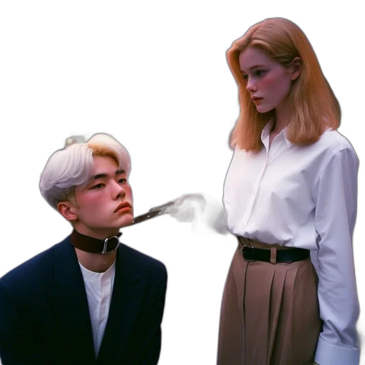 jacket, staff, vaporwave, concept art transparent PNG cut-out