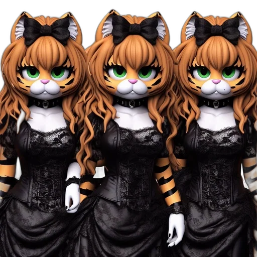 dress, mask, anime, 3d render transparent PNG cut-out