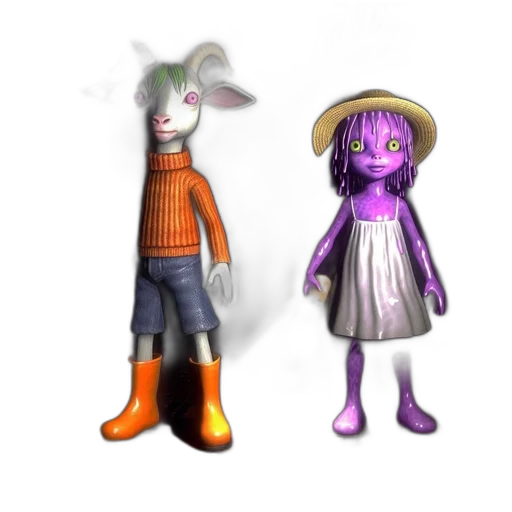 hat, mask, dress, staff transparent PNG cut-out