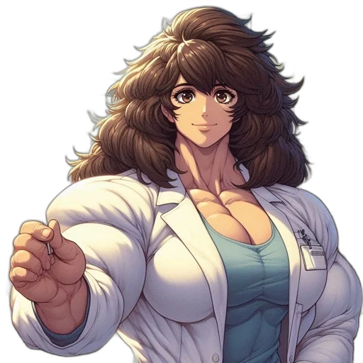 jacket, staff, face, hair transparent PNG cut-out