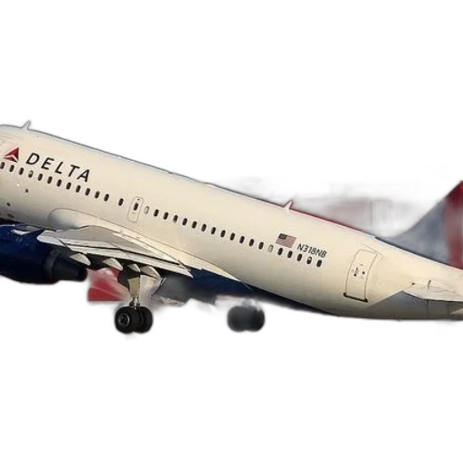 delta, airplane, taking, off transparent PNG cut-out