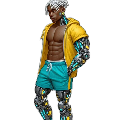 jacket, concept art, cyberpunk, fantasy art transparent PNG cut-out