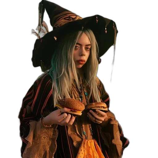 dress, jacket, hat, staff transparent PNG cut-out