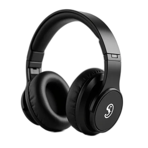 3d render, pair, black, wireless transparent PNG cut-out