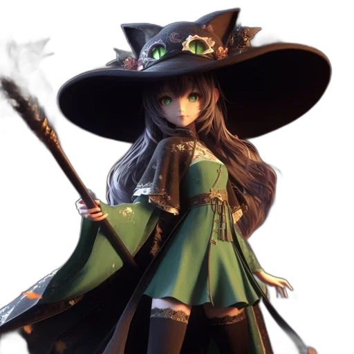staff, hat, mask, fantasy art transparent PNG cut-out