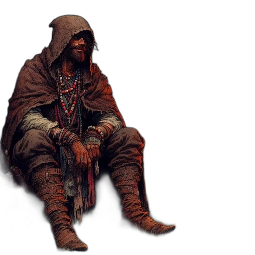 jacket, staff, weapon, face transparent PNG cut-out