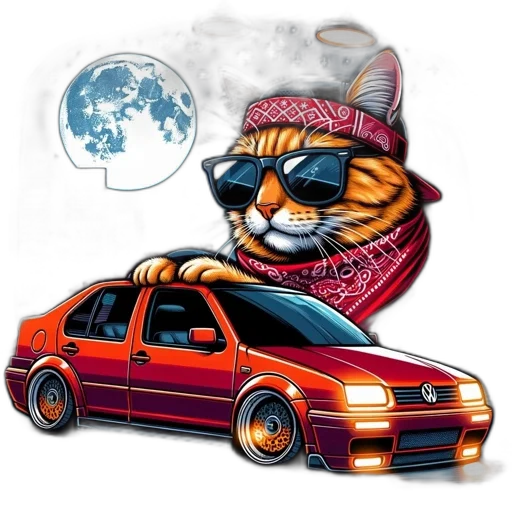 car, mask, concept art, vaporwave transparent PNG cut-out