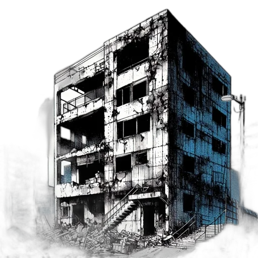 building, concept art, photorealistic, 3d render transparent PNG cut-out