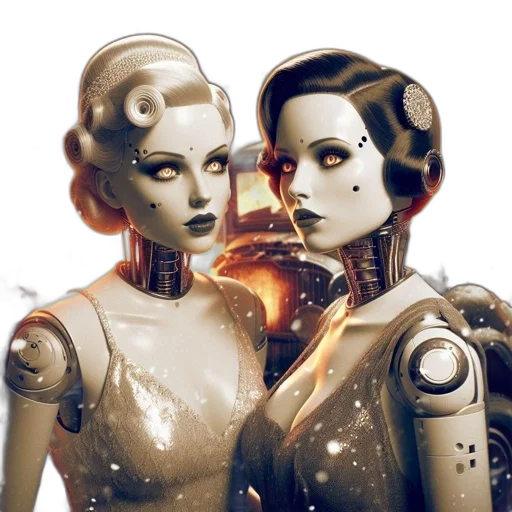 robot, concept art, cyberpunk, comic book art transparent PNG cut-out