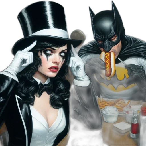 comic book art, concept art, two, iconic transparent PNG cut-out