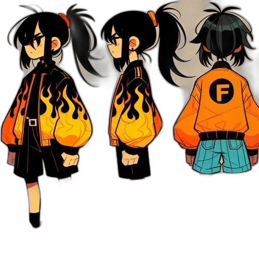 jacket, concept art, anime, cartoon transparent PNG cut-out
