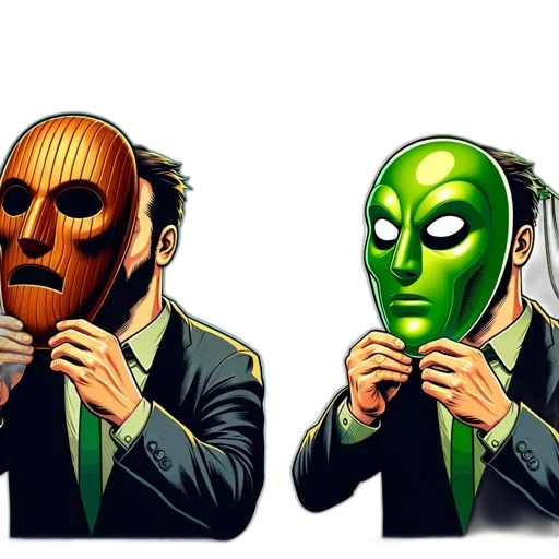 mask, face, jacket, comic book art transparent PNG cut-out