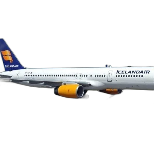 white, icelandair, airplane, blue transparent PNG cut-out