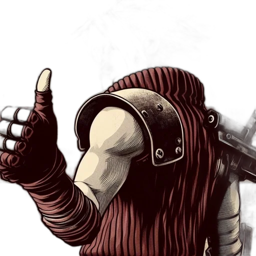 robot, weapon, sword, comic book art transparent PNG cut-out