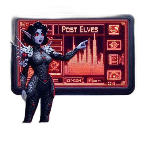 robot, cyberpunk, concept art, pixel art transparent PNG cut-out
