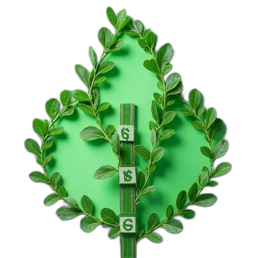 tree, jewelry, 3d render, green transparent PNG cut-out