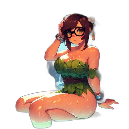 dress, creature, staff, pixel art transparent PNG cut-out