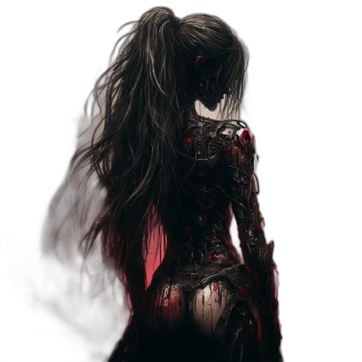 dress, hair, mask, creature transparent PNG cut-out