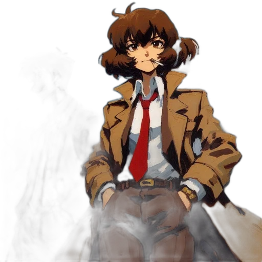 jacket, staff, concept art, anime transparent PNG cut-out