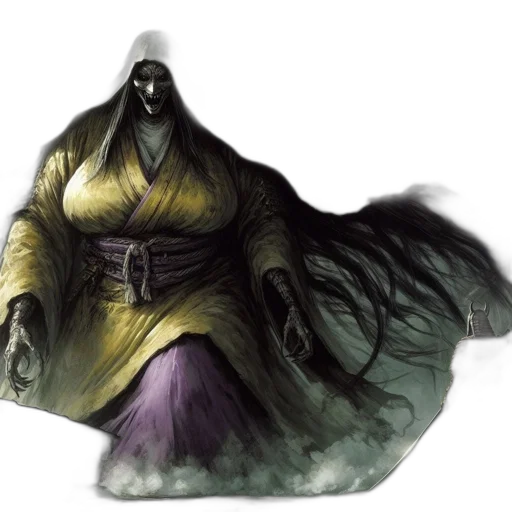 mask, creature, dress, staff transparent PNG cut-out