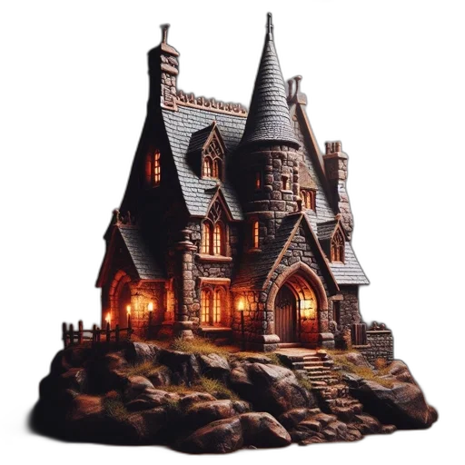 building, 3d render, concept art, fantasy art transparent PNG cut-out