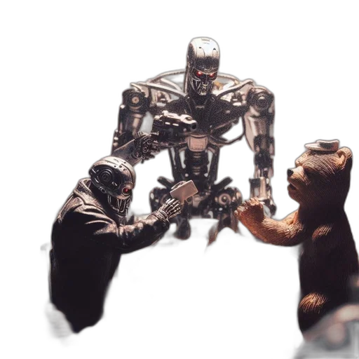 robot, concept art, comic book art, 3d render transparent PNG cut-out