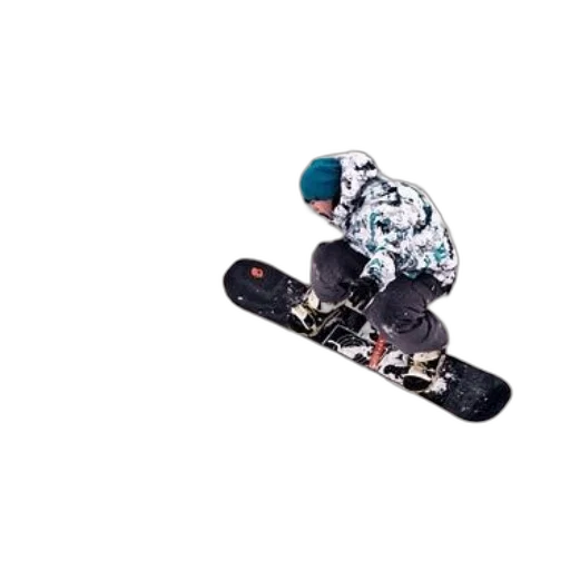 robot, snowboarder, mid-air, wearing transparent PNG cut-out