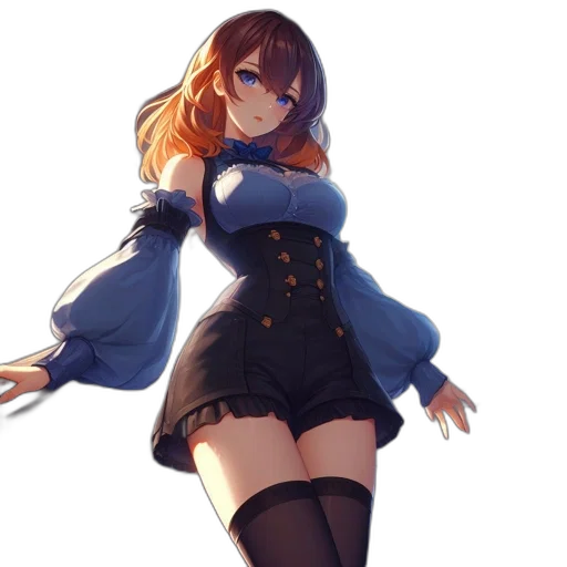 dress, jacket, staff, weapon transparent PNG cut-out