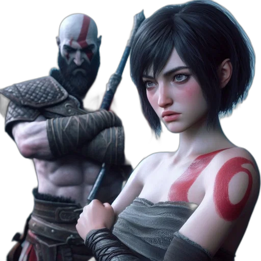 concept art, fantasy art, comic book art, cyberpunk transparent PNG cut-out
