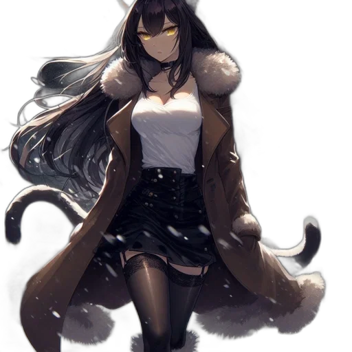 jacket, staff, dress, creature transparent PNG cut-out