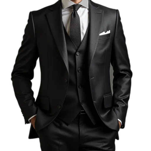 jacket, staff, face, photorealistic transparent PNG cut-out