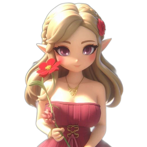 dress, flower, staff, crown transparent PNG cut-out