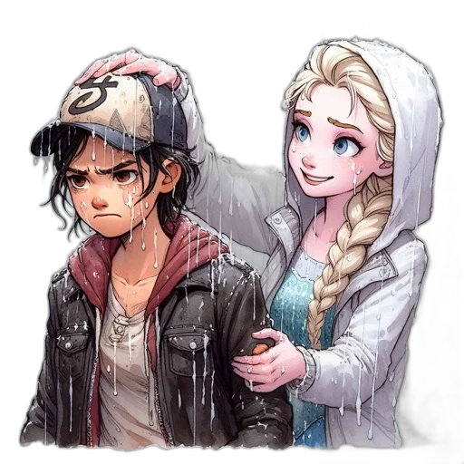 jacket, hat, umbrella, anime transparent PNG cut-out